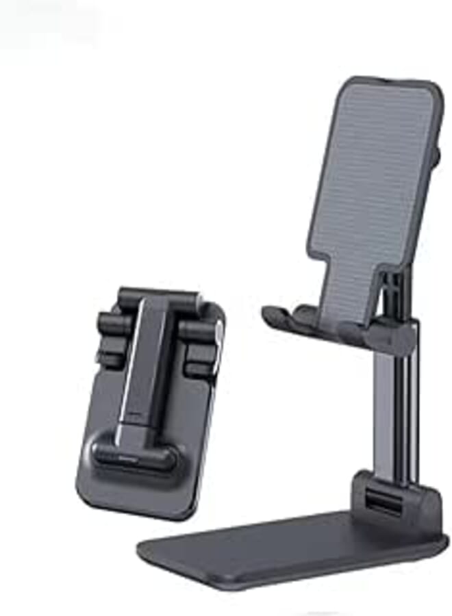 Prancing Unicorn Foldable Solid Tablet Mobile Stand Holder - Angle & Height Adjustable for Desk Cradle Dock Compatible with Smartphones Office Kitchen Use Video Recording (Dual Tube Multicolor)